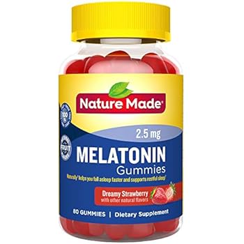 Nature Made Melatonin 2.5 mg Gummies, 80 Count for Supporting Restful Sleep† (Packaging May Vary)