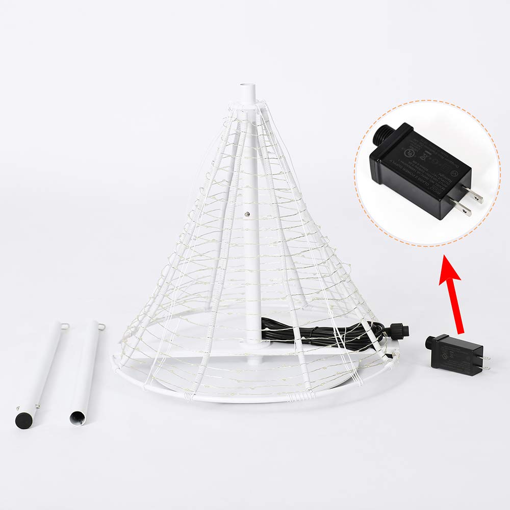 HONESTY 3.3FT Metal Tree Foldable,Home,Festival,Party,Wedding,Indoor and Outdoor Use,Warm White