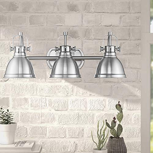 Emliviar 3Light Bathroom Vanity Light Fixture, Brushed Nickel Finish