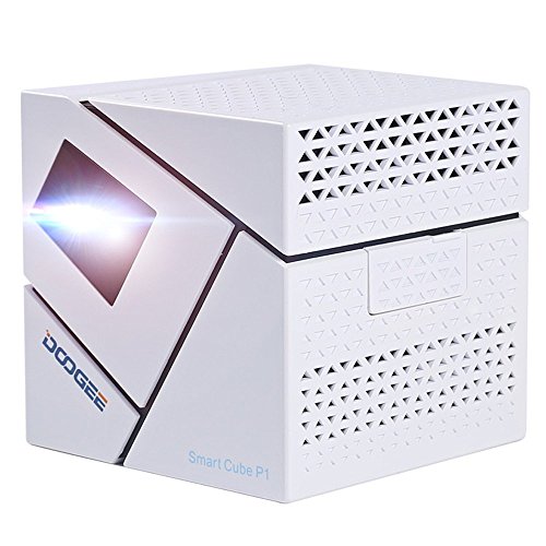Click Here to See More Images Docooler DOOGEE Cube P1 Smart Mini LED Projector Amlogic Quad Core WVGA Projection Louderspeaker Box for Android 4.2 IOS 7.0 or Above