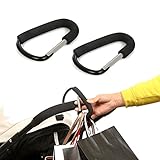 2pcs Extra Large Clip Hook Holder Hand Grip Hanging Accessory with Sponge for Baby Buggy Pushchair Pram Stroller (HG0070 x 2)