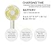 FREEWISE Personal Fan Battery Operated Small 4 Inch hand held Portable USB Rechargeable 3 to 10 Hours Play Time 3 speed (White)
