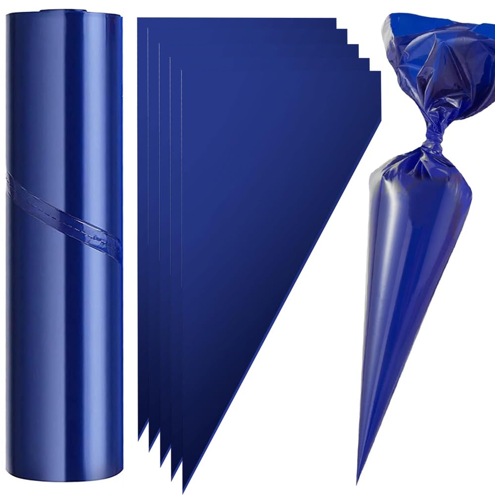 WWZJ Strong Professional 21" Disposable Piping Bags Pastry Bags for Home Baking, Icing, Cupcake (Dark Blue-50Pcs, 52x25)