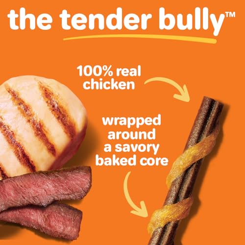HARTZ OINKIES TENDER BULLIES WITH REAL CHICKEN BREAST & REAL BEEF BULLY STICK FLAVOR, HIGHLY DIGESTIBLE AND RAWHIDE-FREE, 20 COUNT