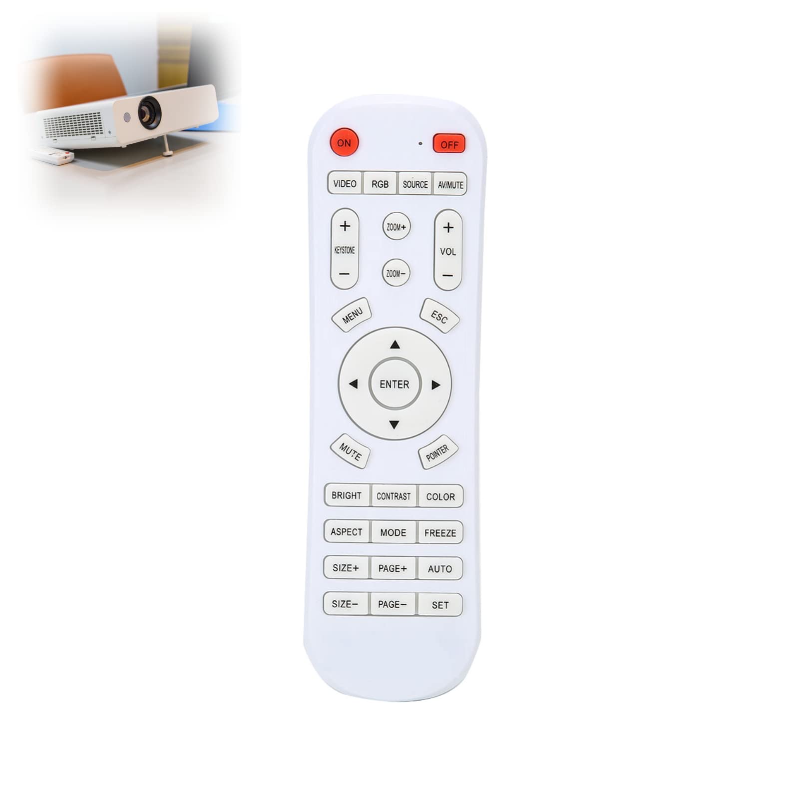 Remote Control Projector, Smart Controller for Universal Projector, White