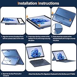 INFILAND Surface Pro 9 Case, Crystal Clear