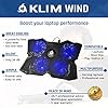 KLIM-Wind-Laptop-Cooling-Pad-The-Most-Powerful-Rapid-Action-Cooling-Fan-Laptop-Stand-with-4-Cooling-Fans-at-1200-RPM-USB-Fan-Compatible-New-2021-Version-Blue KLIM Wind Laptop Cooling Pad - More than 500 000 units sold - NEW 2023 - The Most Powerful Rapid Action Cooling Fan…