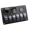 Koolee-Digital-Voltmeter-12V-24V-System-Power-Socket-Aluminum-6-Gang-Switch-Panel-Black-For-Car-Boat Koolee-Digital-Voltmeter-12V-24V-System-Power-Socket-Aluminum-6-Gang-Switch-Panel-Black-For-Car-Boat