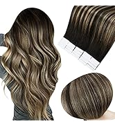 Full Shine Remy Tape in Hair Extensions 20inch 50g Color Off Black mix with Honey Blonde Tape Hum...