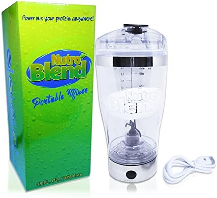 NutroBlend USB Rechargeable High Power Portable Vortex Mixer &amp; Shaker Bottle, Perfect for Powder &amp; Protein Shakes