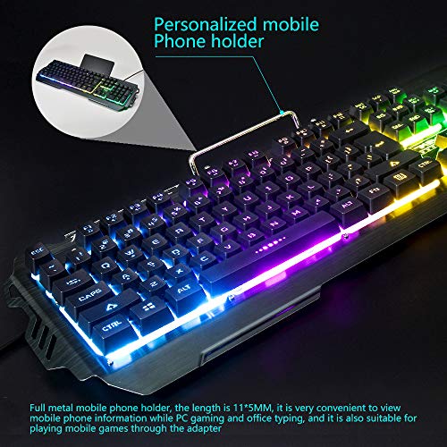 7KEYS Membrane Light up Gaming Keyboard for PC MAC Laptop (104Keys