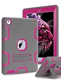 TOPSKY iPad 2 Case,iPad 3 Case,iPad 4 Case,iPad 2/3/4 Kids Proof Case,Heavy Duty Shockproof Rugged Kickstand Protective Cover Case for iPad 2nd/3rd/4th Generation Retina(A1416/A1458) Grey Pink