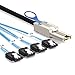 UGREEN Mini SAS 26P SFF-8088 to 4X SATA 7Pin Mini-SAS 26P to 4SATA Cable with Latch, MultiLane-x4 FanOut (SFF8088 to 4X SATA) 3FT