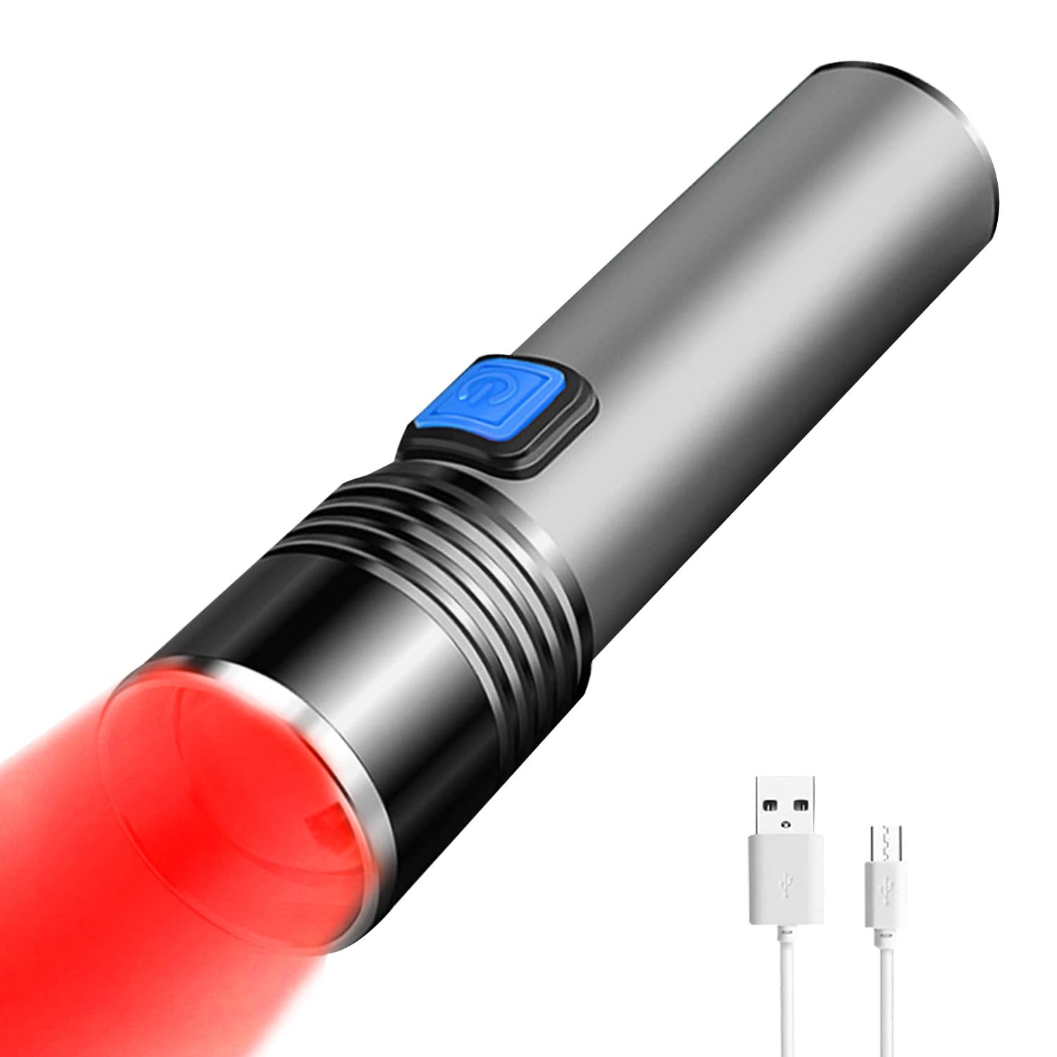 YZYOE Rechargeable LED Red Light, Mini Pocket Red Flashlight, 3 Modes Zoomable Night Observation Astronomy