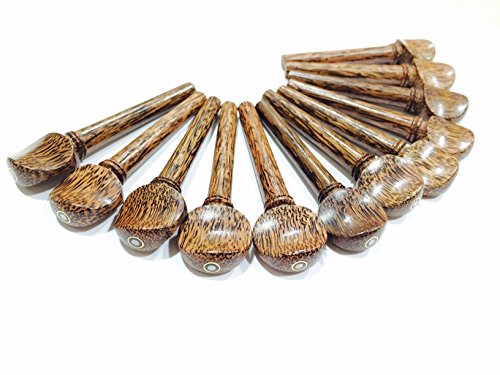 Set of 12 Indian Palmwood Pegs for Violin,Viola & Oud with parisian eye