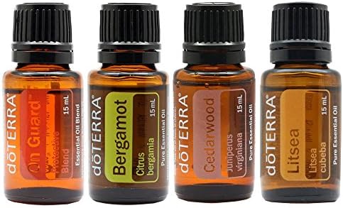 doterra brand doTERRA Essential Oil Bundle Set, (On Guard 15ml, Bergamot 15ml, Cedarwood 15ml, Litsea 15ml),Therapeutic Grade Aromatherapy Pure &amp; Natural Essential oil