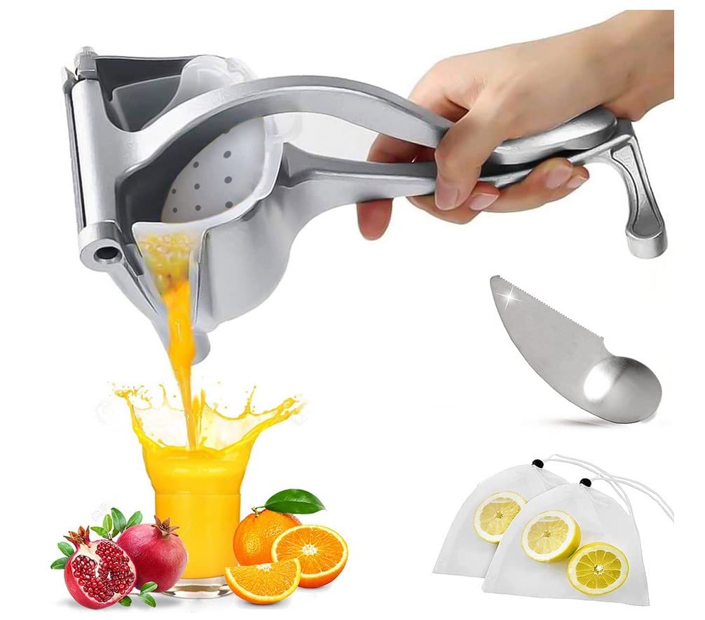 Manual Fruit Juicer Lemon Squeezer, Aluminium Alloy Hand Squeezer, Lemon Lime juice, orange juice, apple juice, Easy Use Heavy Duty Lemon Citrus Juicer Manual, Fruit Press Squeezer Extractor Tool