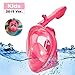 RayCue Snorkel Mask 180° Panoramic View Easy Breathing Full Face Snorkeling for Kids Anti-Fog Anti-Leak Safety Diving Mask with Detachable Action Camera Mount (XS)
