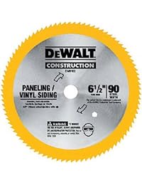 DEWALT DW9153, disco de sierra (6 1 2 pulgadas) de 90 dientes con eje de 5 8 pulgadas para cortar paneles y vinilo