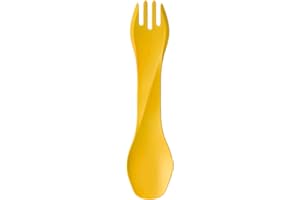 humangear GoBites Uno | Travel & Camping Utensils | Portable & Convertible Dining Ware | Multi-Functional Spork, Yellow