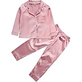 Kids Toddler Baby Girl Boy Satin Pajamas Set Short Sleeve Button Down Pajama Shirt Top+Shorts Bottoms Sleepwear Outfits