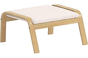 HOMETOWN MARKET The Duable Poang Chair Cover Replacement is Custom Made Compatible for IKEA Poang Armchair Slipcover Only. (Ottoman Polyester Beige)