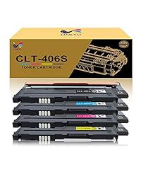 onlyu COMPATIBLES SAMSUNG CLT-K406S, CLT-C406S, CLT-M406S y CLT-Y406S Toner Cartridge for CLX-3305 SL-C460FW C460 W CLP-360 CLP-365 Printer, 1 x Negro Cian Amarillo Magenta