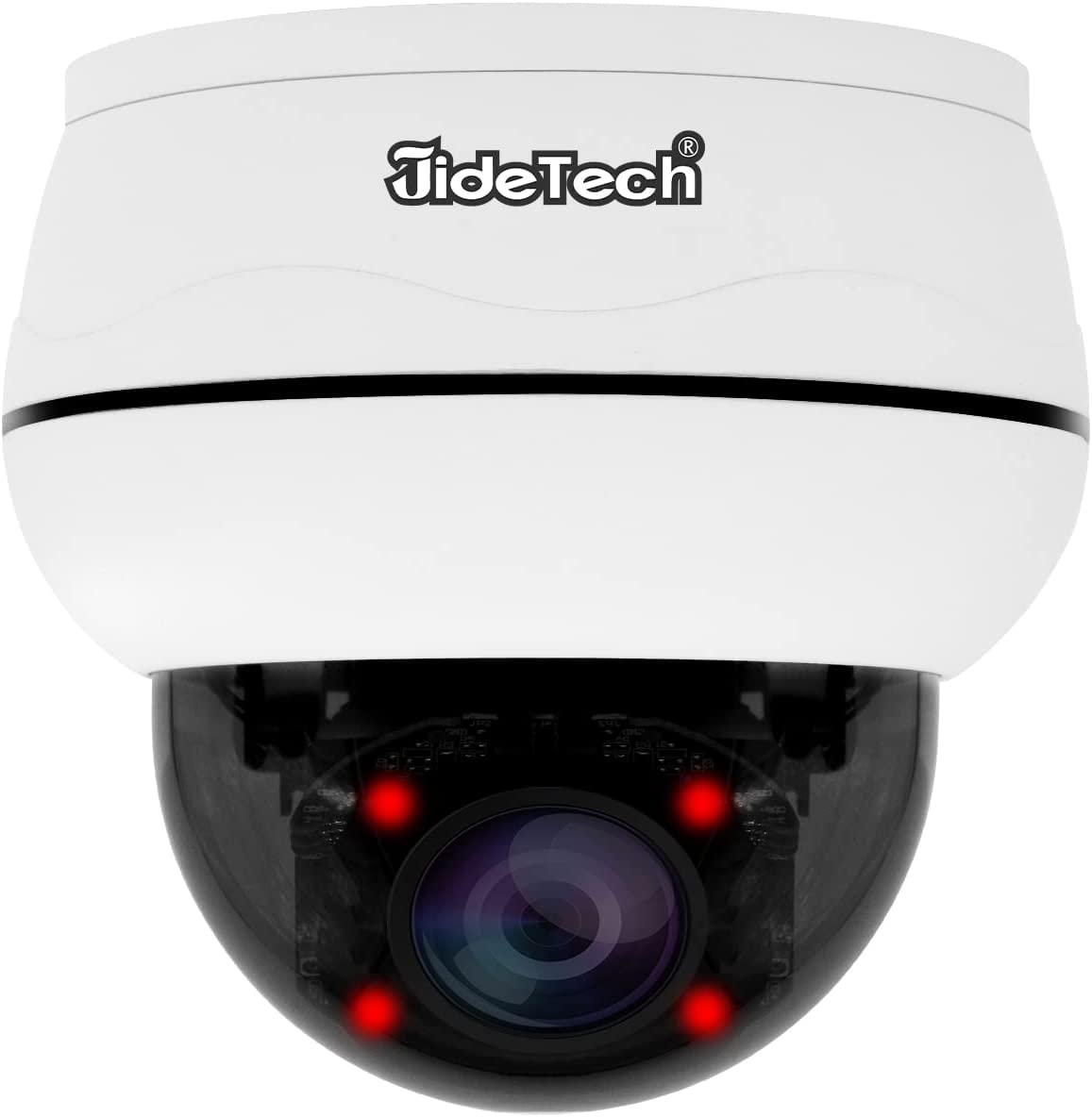 Photo 1 of JideTech 4K POE PTZ 8MP Camera Outdoor, 5X Optical Zoom Dome Camera with Smart IR Night Vision, IP Security Camera with Microphone/Audio, Human/Vehicle Detection, Auto Tracking, SD Card Slot, IP66