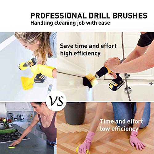 Gotian 14PCS Drill Brush Attachments Set Green Scrub Pads Sponge Power Scrubber Brush - Clean Your Bathtub, Grout, Upholstery, Bathroom Surface, Floor, Tile, Shower, Toilet and Carpet (Green)