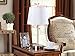 Kings Brand Algoa Brushed Nickel With White Fabric Shade Table Lamps, Set of 2