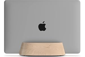 HumanCentric Vertical Laptop Stand in Maple Wood, Upright Adjustable Holder and Dock, Laptop Vertical Stand Fits MacBook Pro 