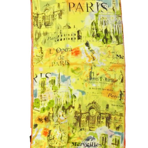 Wrapables Luxurious 100% Charmeuse Silk Long Scarf with Hand Rolled Edges, French Sights