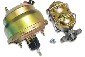 DEMOTOR PERFORMANCE Universal 8" Dual Zinc Power Brake Booster & Bail Top Master Cylinder for Chevy