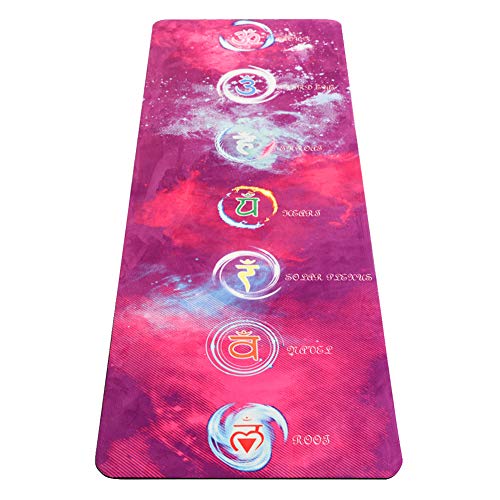 Umineux Yoga Mat - Eco Friendly Extra Thick 5mm Yoga Mat, Non Slip Natural Suede 2-in-1 Mat&Towel, Premium Print Exercise Fitness Mat with Carrying Strap&Bag for All Types of Yoga