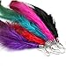 YARUIE Mix Color Tibetan Jaderic Natural Feather Dangling Earrings 6 Pairs (Random Color)