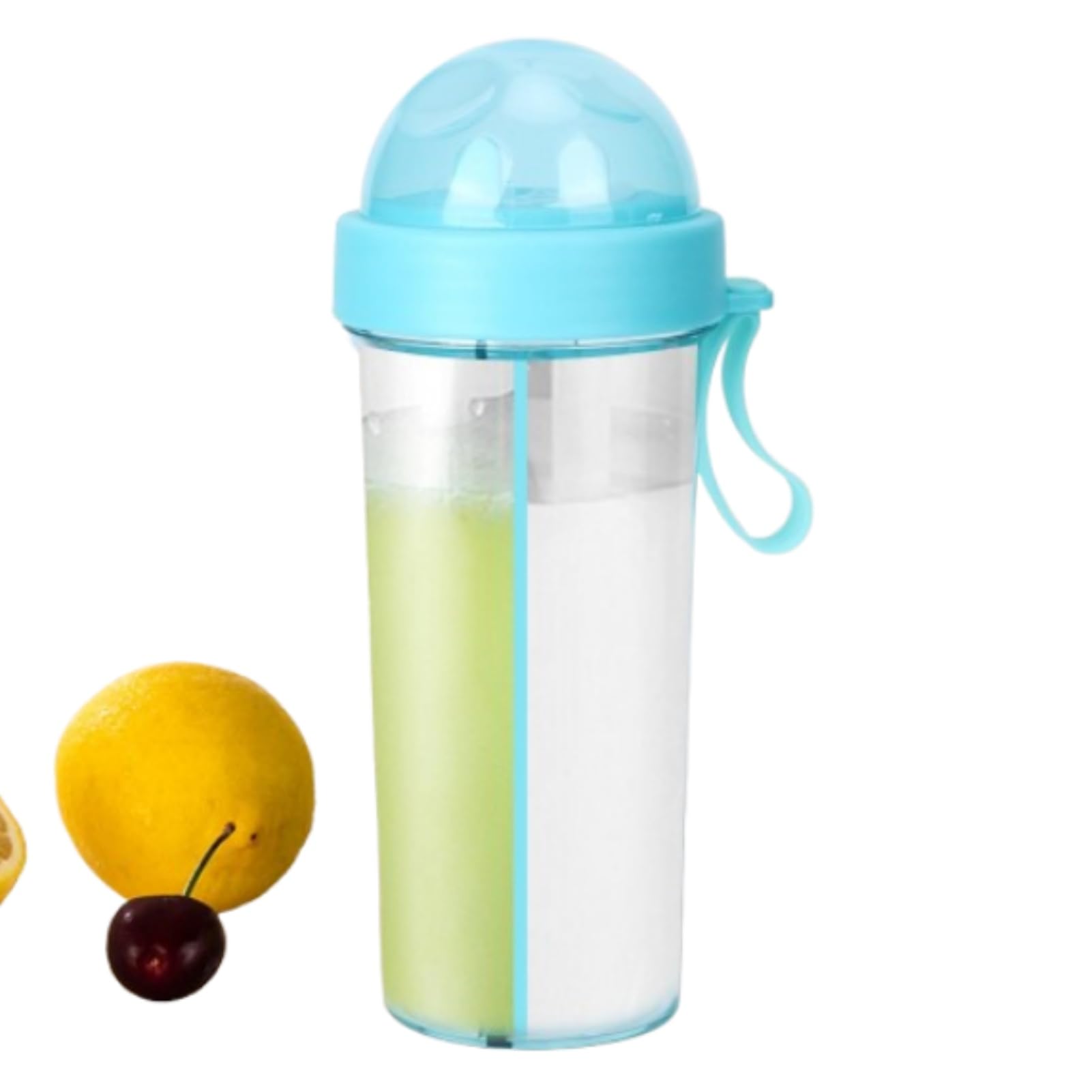 Beufee Dual Use Water Cup, Dual Use Straw Bottle Double Sided Water Bottle Portable Large Capacity Outdoor Drinking Cup for Camping Travel Office 600ml