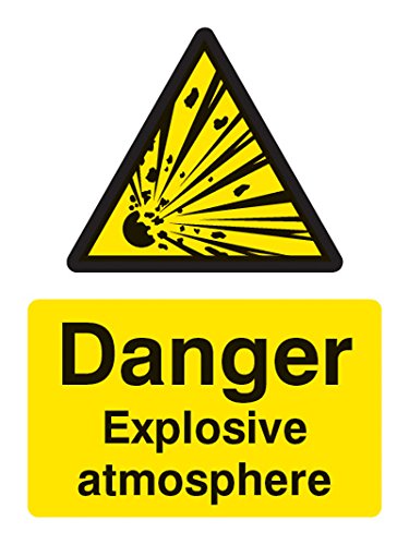 Caledonia Signs 24480E Danger Explosive Atmosphere Bs5499 Sign, Self Adhesive Vinyl, 200 mm x 150 mm