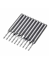 TranRay - Brocas de fresado de carburo de 2 flautas en espiral de carburo para punta plana CNC, broca de fresado de 0.125 x 0.059 x 0.315 in
