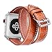 V-Moro Compatible Apple Watch Band 38mm 40mm Women Men, Full Grain Italian Premium Vintage Genuine Leather iWatch Bands Wrist Strap Apple Watch Series 4 Series 3 Series 2 Series 1 (Brown, 38mm-S/M)