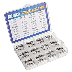BOJACK 12 Values 120 pcs Fast Blow Glass Fuses