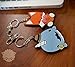 Bellzi Foxxi The Cute Orange Fox Keychain - Strong Flexible Polyester Keychain - Includes Keyring with Extra Clip - Cute Unique Animal Novelty Keychain for Kids and Adults