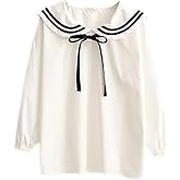 Cuteighteen Summer Sailor Collar Blouse Tie Bow Short Sleeve Doll Shirt Japanese School Uniform Kawaii Cute Soft Tops
