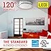 OSTWIN 12-inch Small size LED Ceiling Light Fixture Flush Mount, Dimmable, Round 15 Watt (75W Repl) 3000K Warm White, 1050 Lm, Nickel Finish with Acrylic shade UL and ENERGY STAR listed