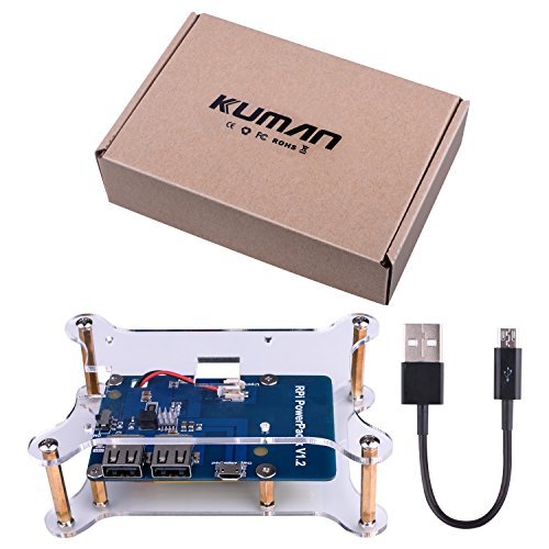 kuman for Raspberry Pi Lithium Battery Pack Expansion Board RPi Power