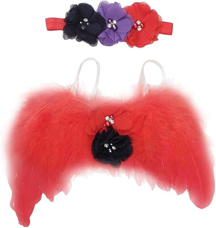 Amazon Oshhni 手作りの新生児のヘッドバンドベビーシャワーの写真の支柱のヘアバンド 赤 キッズコスチューム おもちゃ