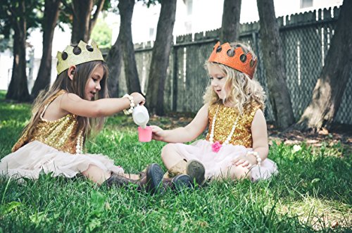 Fun Play Time Glitter Stretch Crown in Gold Boy or Girl Toddler Dress Up