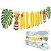 K-Musculo Aloha Banner Luau Party Supplies - Hawaiian Party Decorations - Luau Party Decorations - Already Assembled Large Size Aloha Sign Hawaiian Decor for Tropical Pool Jungle Party
