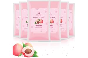 Biutee Paraffin Wax Refills 6 Pack 0.44 Pound per pack Peach Scented Paraffin Wax Paraffin Blocks Moisturizing for Hand and Feet Low Melt Paraffin Wax(Peach)