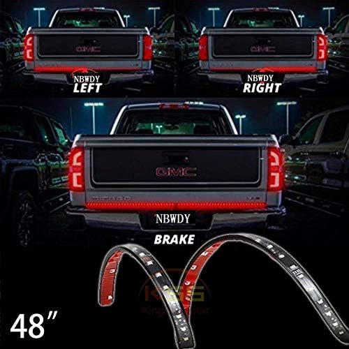 48" Red LED Truck Tailgate Light Bar Running Turn Signal Brake Backup Tail Light Strip for Truck Pickup Trailer SUV RV Van Car