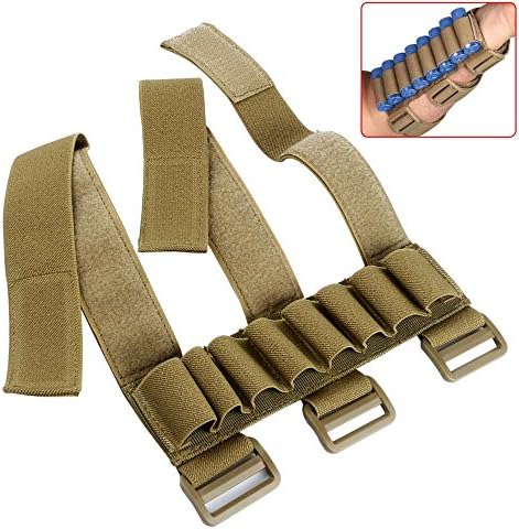 Dailyextreme Adjustable Shotgun Shell Tactical Conveyor 8 Rounds Shooters Sleeve Forearm Mag (Khaki)